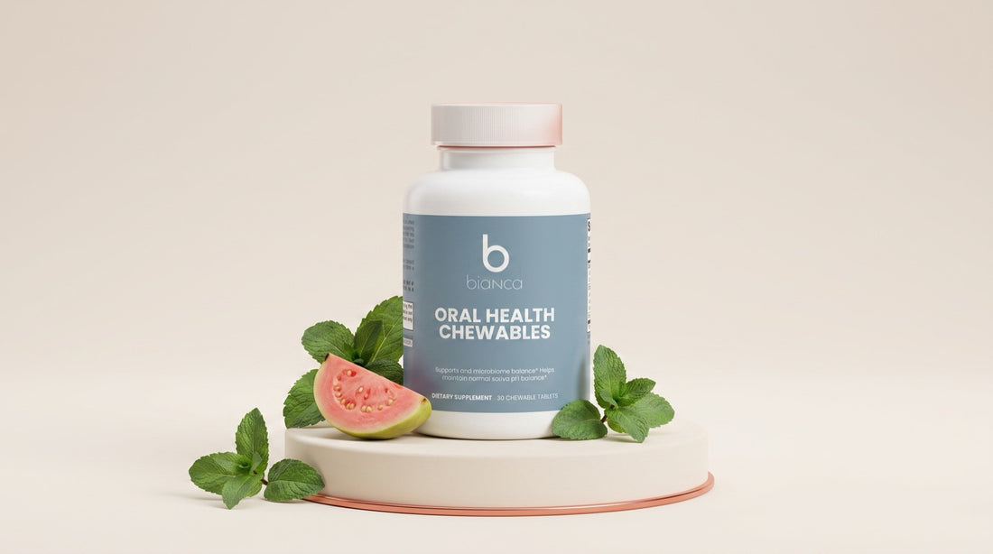Bianca Bright Oral Health Chewables oral probiotic bottle, best of 2026 pick
