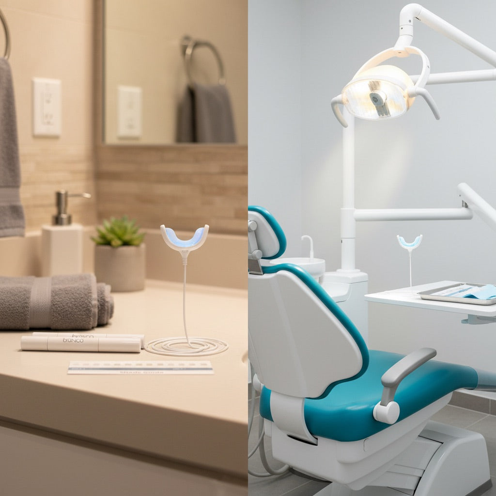 Bianca Bright kit at home vs dentist office comparison
