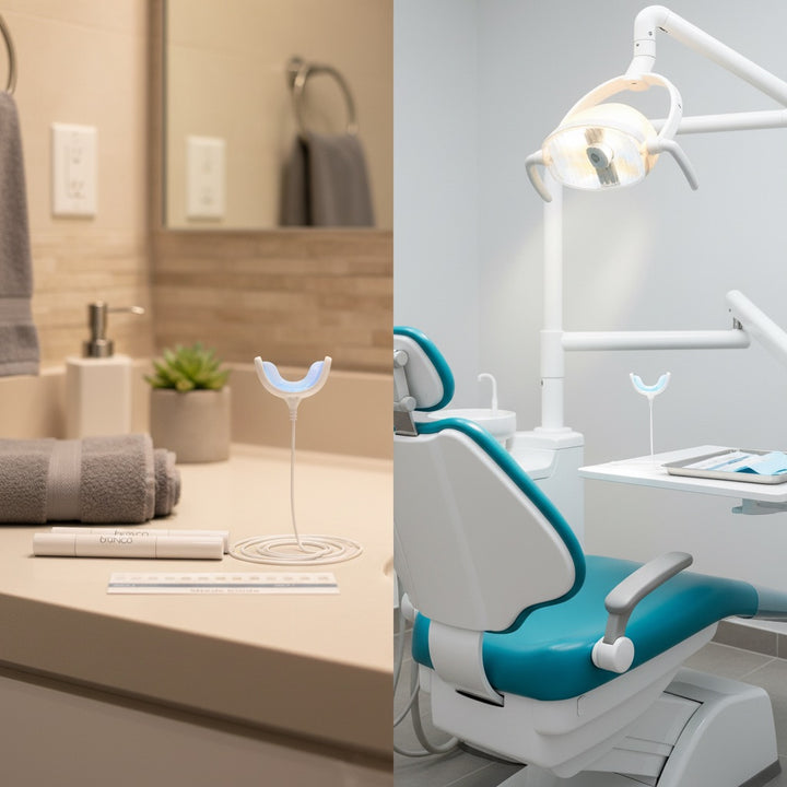 Bianca Bright kit at home vs dentist office comparison