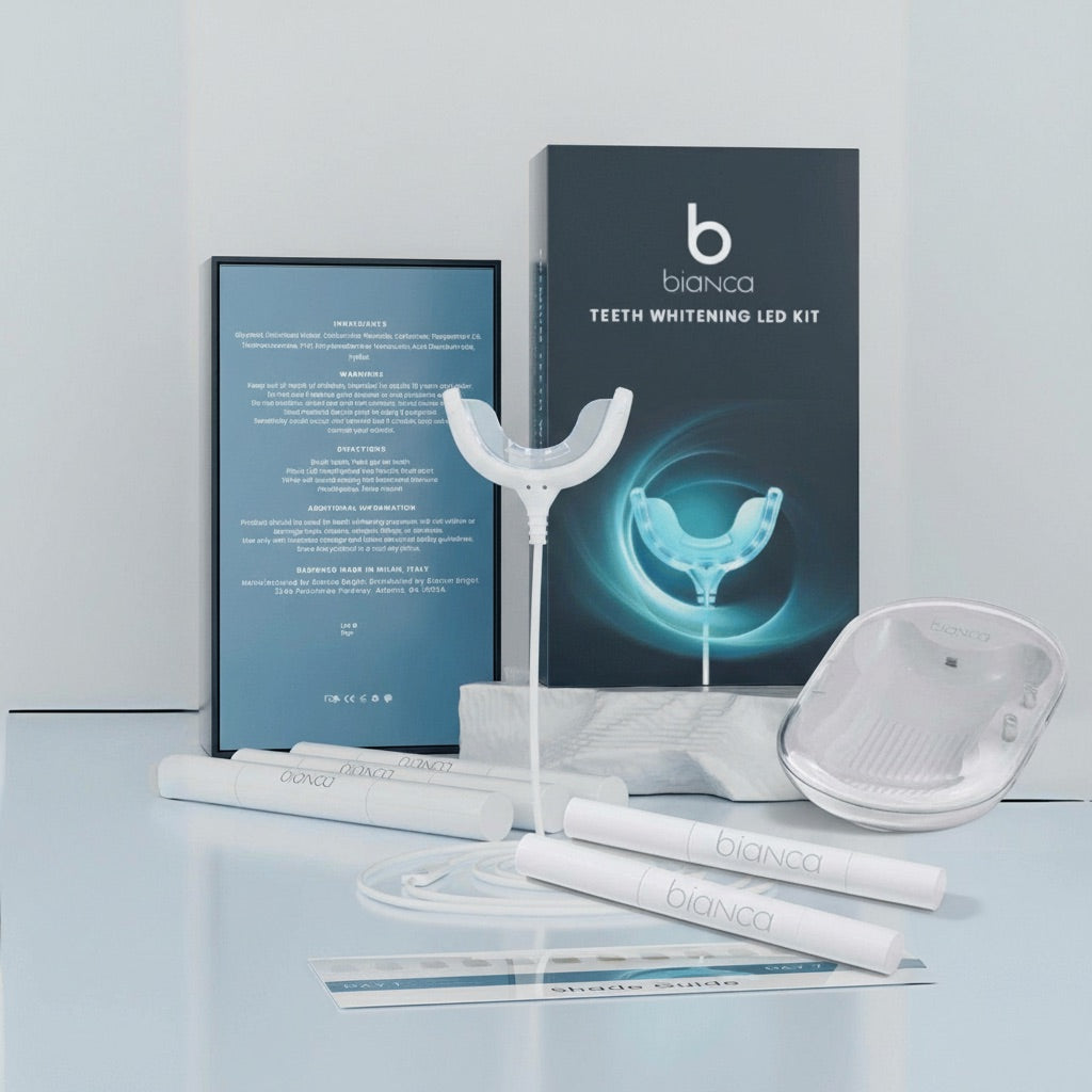 Bianca Bright Essentials and Pro whitening kits editorial photo