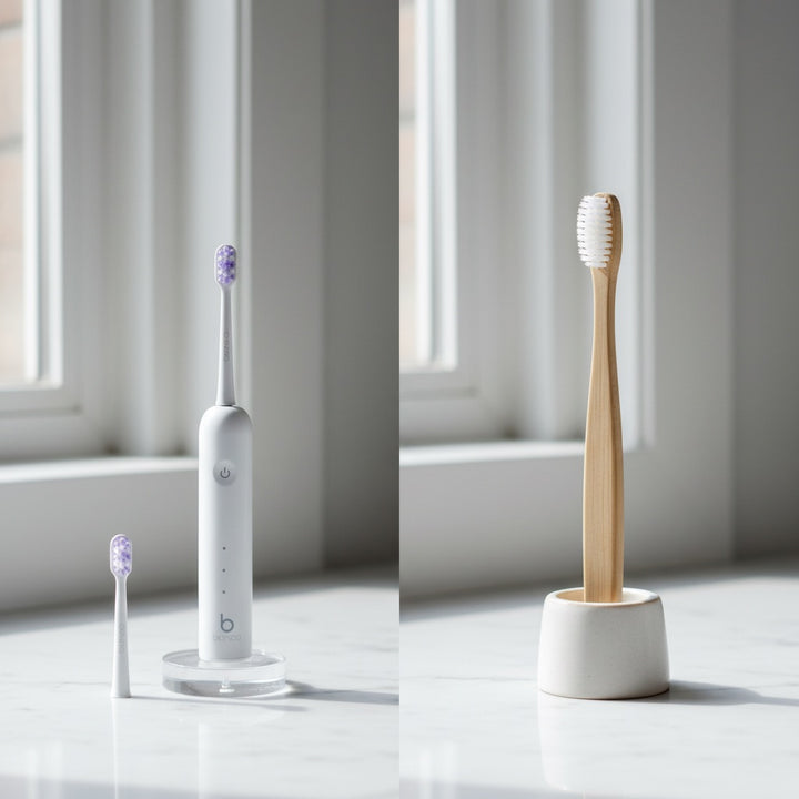 Bianca Bright electric toothbrush vs manual toothbrush comparison