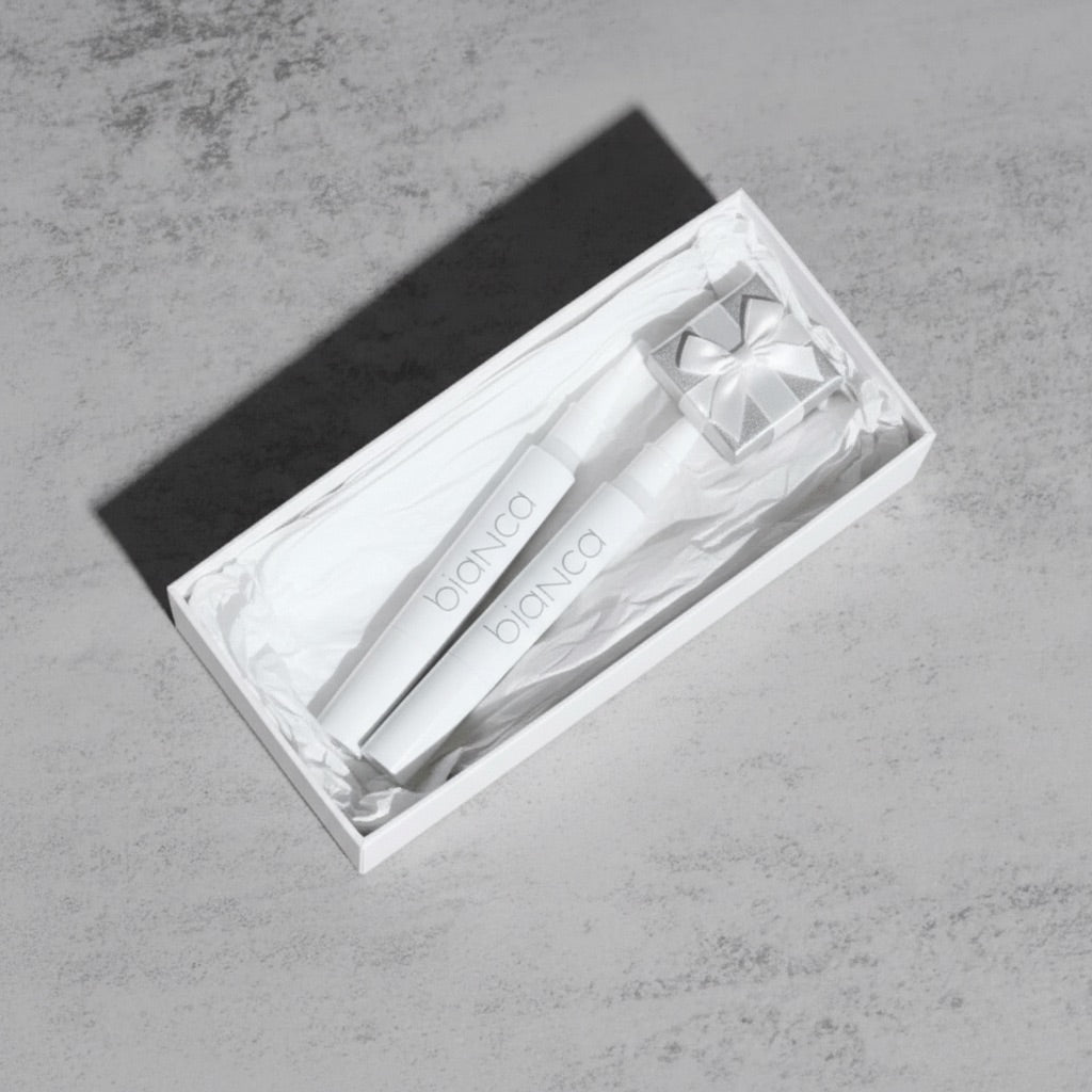 Bianca Bright whitening subscription box unboxing flat lay