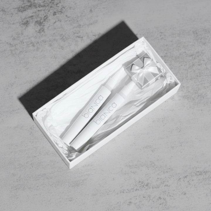 Bianca Bright whitening subscription box unboxing flat lay