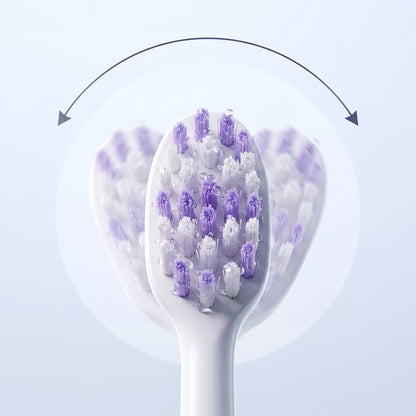 Diagram showing the sweeping oscillation motion of the Bianca oscillating toothbrush brush head